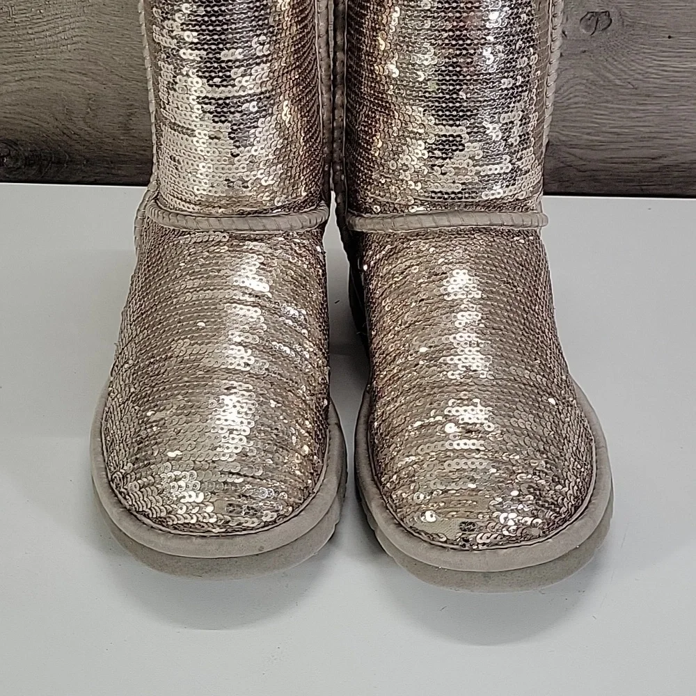 UGG Rose Gold Sequin Winter Boots Sz 7